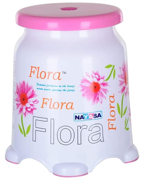 Nayasa Plastic Bathroom Stool No. 510 Pink Flora : Amazon.in: Home ...