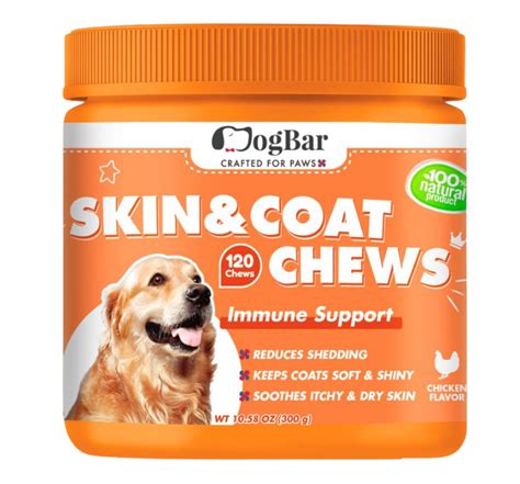 Skin & Coat Chews for Dogs - 120 Soft Chews, Chicken Flavour – DogBar