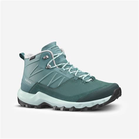 Hiking Shoes for Women - Green - Waterproof Mid Ankle with Cushion ...