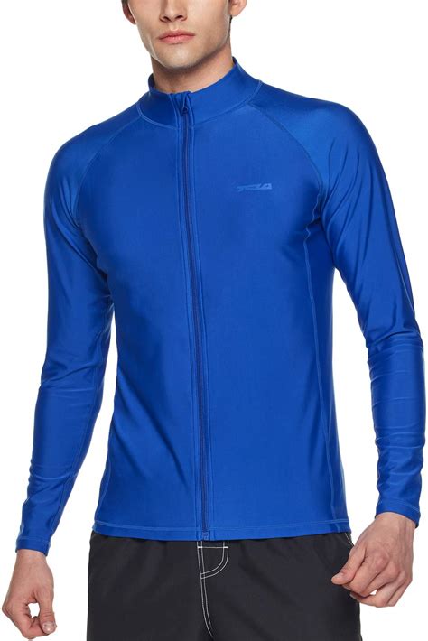 Buy TSLA Men's Long Sleeve Zip Rash Guard, UPF50+ UV/Sun Protection ...