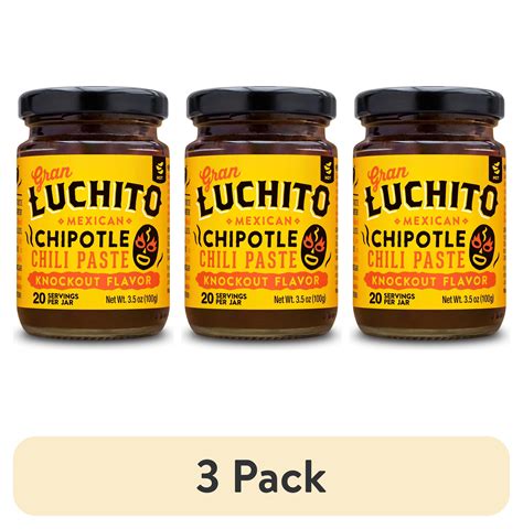 (3 pack) Gran Luchito Mexican Chipotle Chili Paste, 3.5 oz, Jar. All ...