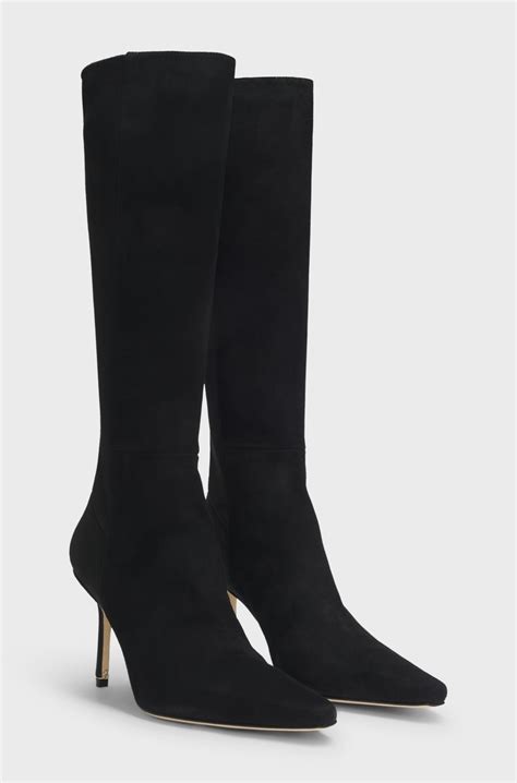 BOSS - Knee boots in suede and leather - Black