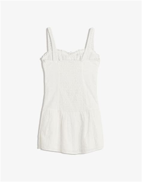 Fitted embroidered mini dress with flounce - Women | Bershka