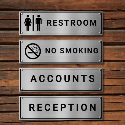 Office Signs (Stainless Steel) | Facility Signs: Restroom, No Smoking ...