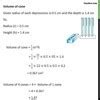A pen stand is made of wood in the shape of cuboid with three conical ...