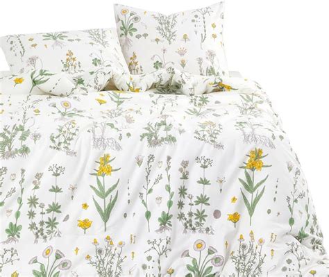 WakeInCloud Wake In Cloud - Botanical Comforter Set, 100% Cotton India ...