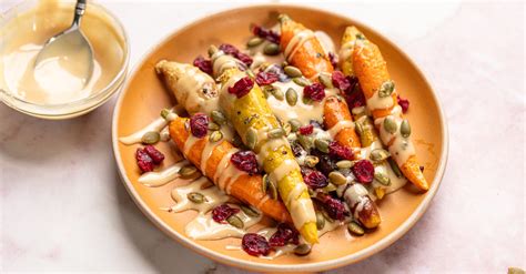 Roasted Carrots with Maple Tahini Sauce (Small Batch) - A Flavor Journal