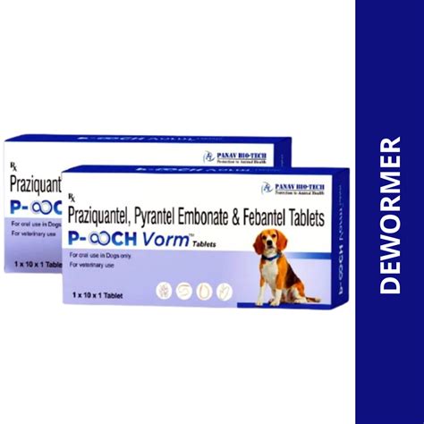 Dyntec Pooch Vorm Dewormer Tablets for Dogs (pack of 10 tablets): View ...