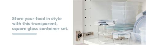 Buy IKEA Asia 365+ Food Container With Lid, Squareglass 180Ml, Set Of 3 ...