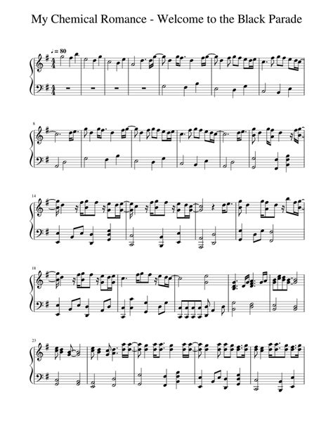 My_Chemical_Romance_-_Welcome_to_the_Black_Parade Sheet Music for Piano ...