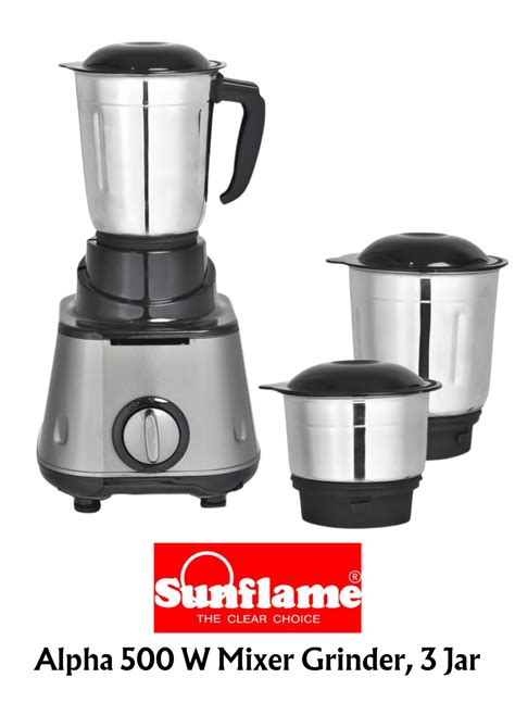 Sunflame Alpha 500 Watt 3 Jar Mixer Grinder – Surana Sons