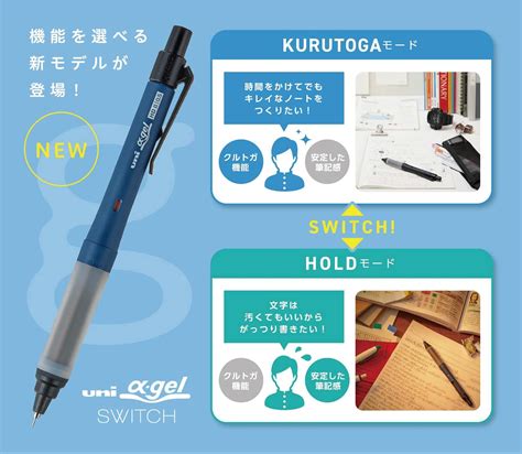 三菱鉛筆 uni Alpha-Gel Switch Mechanical Pencil, 0.5mm, Navy India | Ubuy