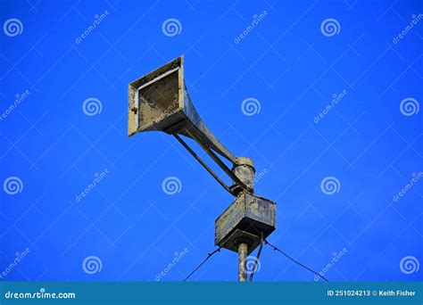 Vintage Civil Defense Tornado Siren Thunderbolt Cold War Era Stock ...