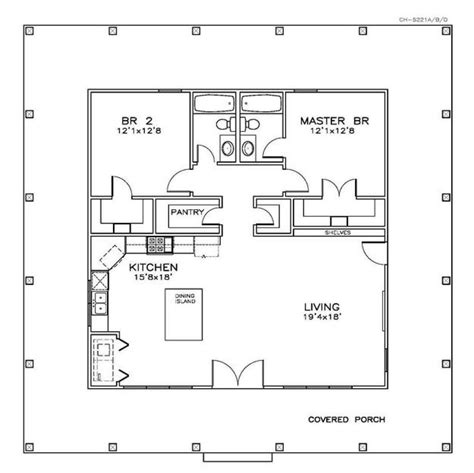 2 Bedroom House Plans, Cottage Floor Plans, Small House Floor Plans ...