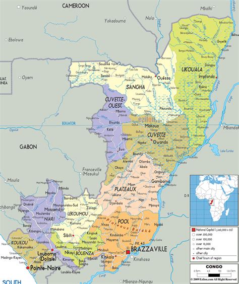 Detailed Political Map of Congo - Ezilon Maps