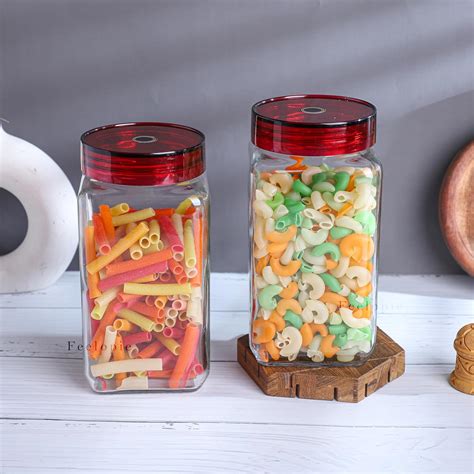 PiramalGlass 1 liter glass jar storage container with Airtight ...