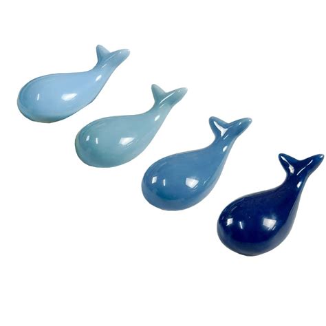 UUYYEO 4 Pcs Blue Whale Ceramic Chopstick Holder Rest Rack Porcelain ...