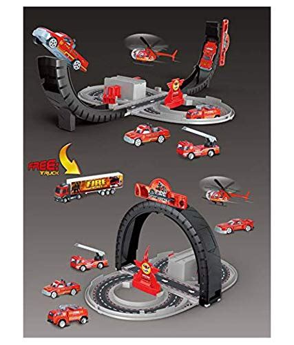 Buy Kids Planet DIY Fire Rescue Team Track Racer Car Racing Stunt Track ...