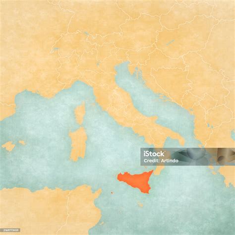 Map Of Italy Sicily Stock Illustration - Download Image Now - Adriatic ...
