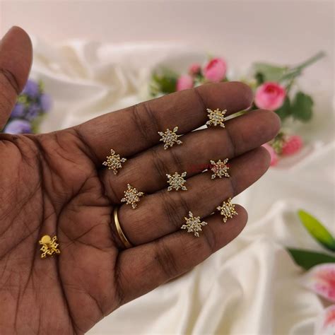 2 in 1 Beautiful AD Stone Nose Pin / Second Stud – AJ Punnagai