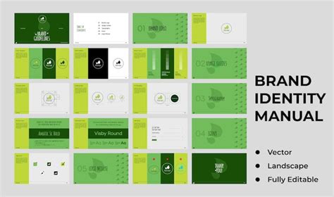 Brand guideline for fresh logo design or landscape manual identity ...