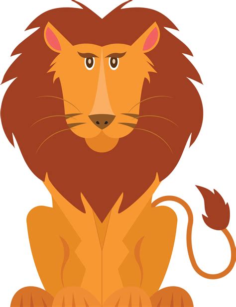 Male Lion vector illustration. Cartoon Lion isolated on white ...