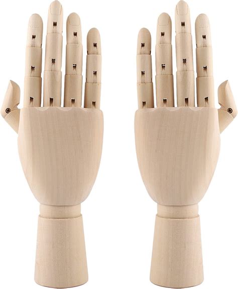 Buy 12 Inch Wooden Hand Model Flexible Moveable Fingers Manikin Hand ...