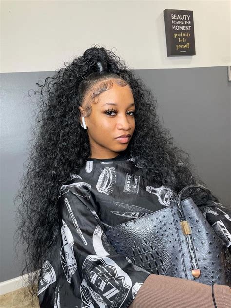 curly hair half up half down