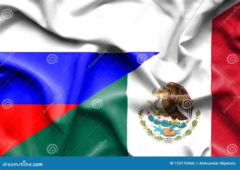 Waving Flag of Mexico and Russia Stock Illustration - Illustration of ...