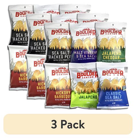 (3 pack) Boulder Canyon Kettle Style Potato Chips from Boulder | 1.5 Oz ...