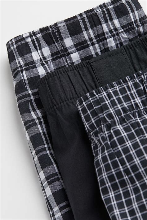 5-pack woven cotton boxer shorts - Black/White checked - Men | H&M IN