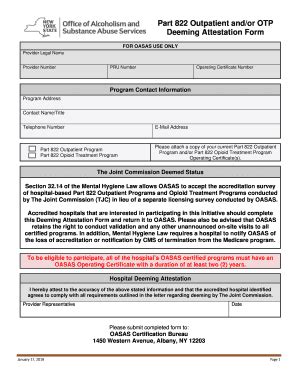 Part 822 Outpatient and/or OTP Deeming Attestation Form - pdfFiller