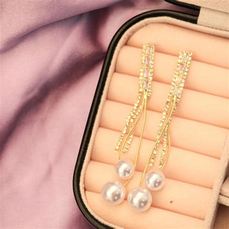 Glam Pearls Zircon Tassel Earrings | Salty – Salty Accessories