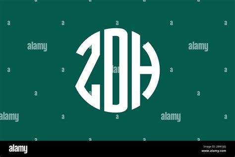ZDH circular emblem alphabet letter vector logo template Stock Vector ...