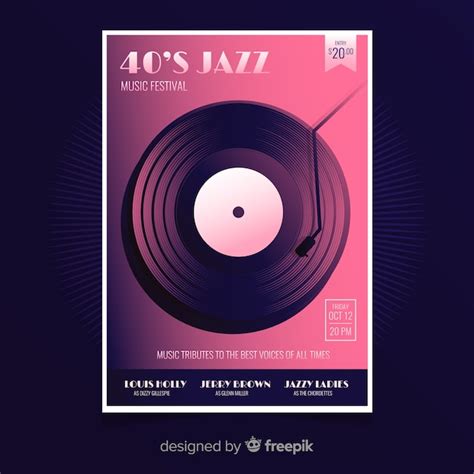 Retro Jazz Musik Plakat Vorlage | Kostenlose Vektor