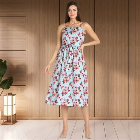 Summer Breeze Spaghetti Strap Floral Crepe Dress – Ethnichic