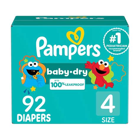 Buy Pampers Baby Dry Ultra Cushiony Diapers, Size 4 (15-34 lbs), 92 ...