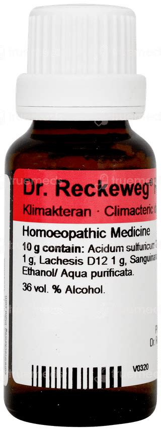 Dr Reckeweg R10 Climacteric Drop 22 Ml - Uses, Side Effects, Dosage ...