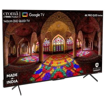 Croma 55 inch QLED 4K Ultra HD Google TV with Dolby Vision & Dolby ...