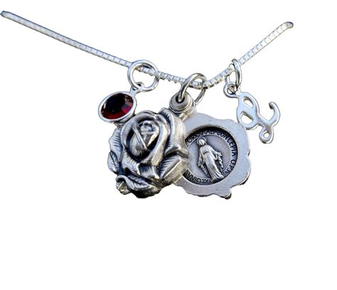 Buy Sliding Rose Locket Virgin Mary Miraculous Medal, Sterling Box ...