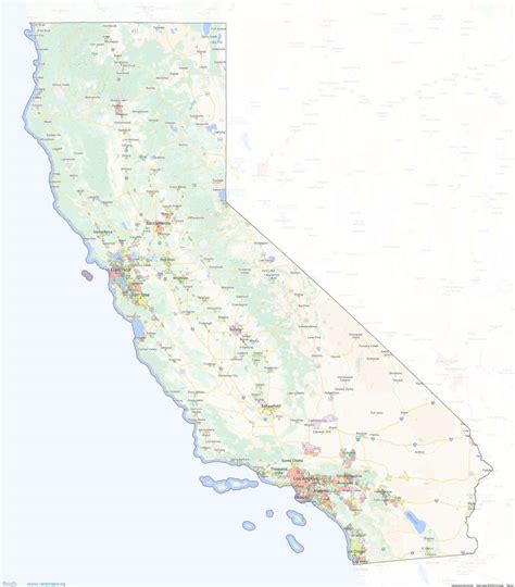 California City Limits Map – medium image – shown on Google Maps