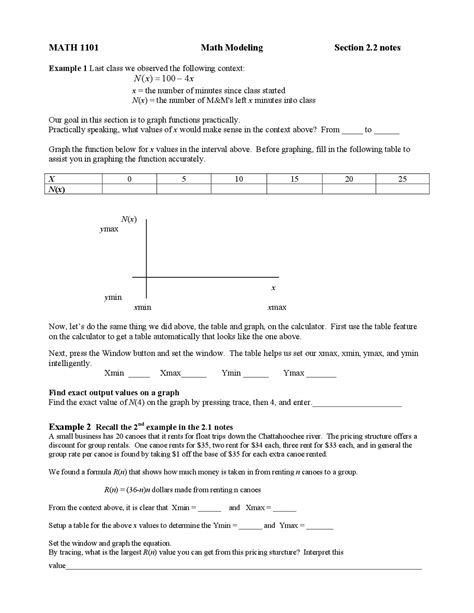 Mathematical Modeling Problems 的图像结果