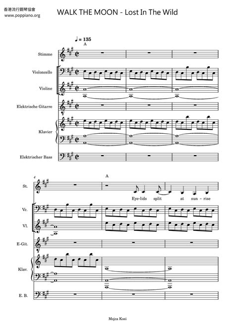 ★WALK THE MOON - Lost In The Wild ピアノ譜pdf- 香港ポップピアノ協会 無料PDF楽譜ダウンロード ...