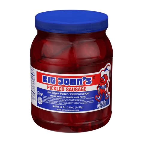 Big John's Ready To Eat Red Hots Pickled Sausage 32oz Jar - Walmart ...
