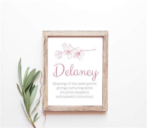 Delaney Baby Name Meaning Baby Names Nursery Sign Girl Names Printables Instant Digital ...