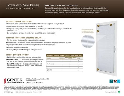 Gentek Building Products, Inc., Catalogs, Integrated Mini Blind Sell ...
