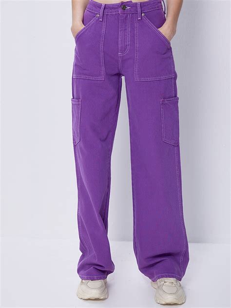 Buy COVER STORY Women Purple Wide Leg Jeans - Jeans for Women 23696574 ...