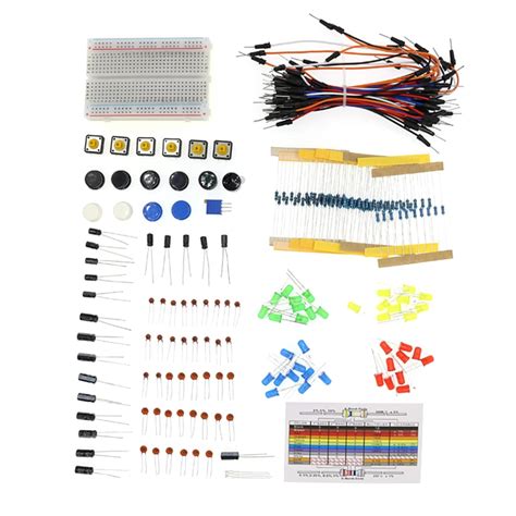 DIY Electronic Component Assortment Box Kit with Breadboard Capacitors ...
