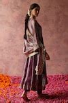 Buy Purple Dupatta Organza Embroidered Sequin Round Zaahra Bell Sleeve ...