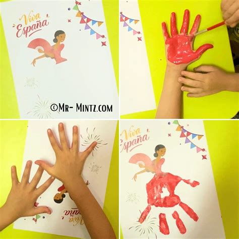 Spanish National Day Handprint Craft in Spanish | Fiesta Nacional de ...